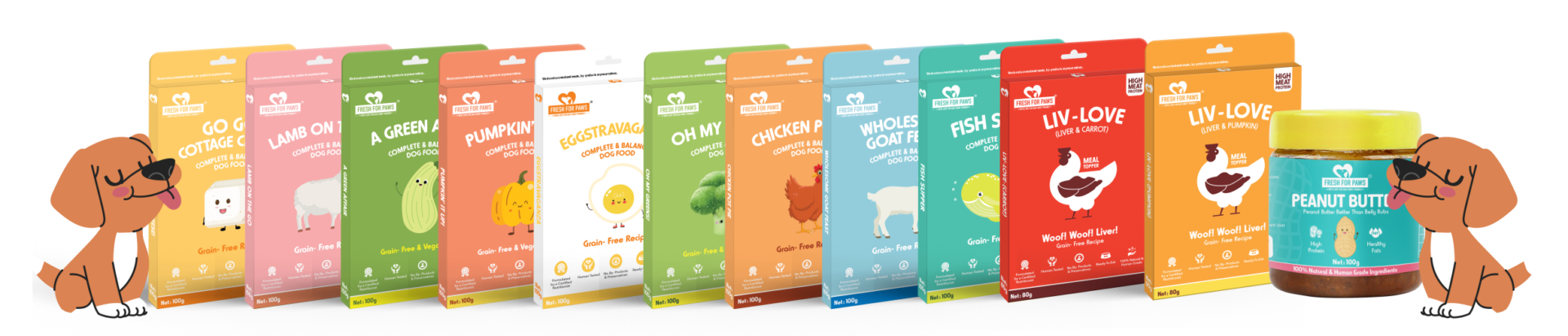 Fresh For Paws dog meals, toppers and peanut butter